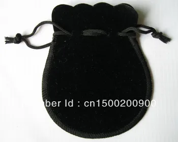 8 * 10 см/ 3 * 4 инча черна кръгла кадифе чанта/златар чанта /подарък чанта
