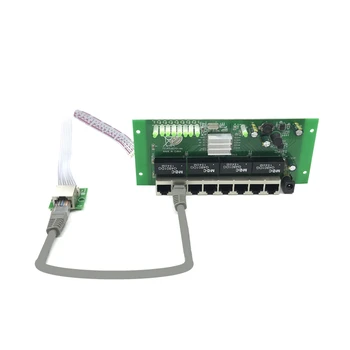 OEM PBC 8-port Gigabit Ethernet Switch 8-Port met 8-пинов конектор 10/100/1000 м hub 8-port конектор за захранване на печатна платка OEM schroef gat