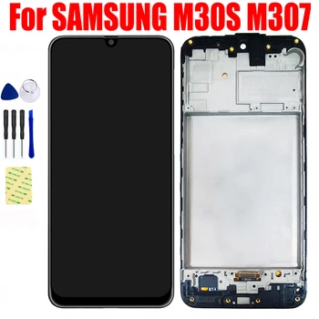 За SAMSUNG Galaxy M30S LCD дисплей M307 M307F M307F/DS LCD дисплей на Екрана на Дисплея Pantalla със Сензорен панел Дигитайзер, Тъчпад Монтаж на Рамката