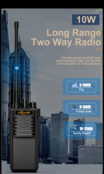 Преносима радиостанция ChierdaCD-A8 10 W Радио Далечни разстояния Двустранно Радиостанция за Фабрика Ферма Склад 10 КМ от Любителски радио